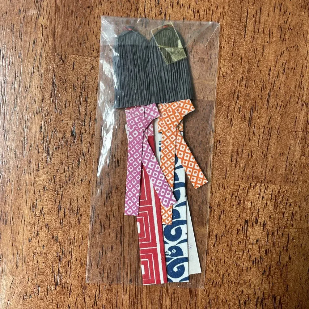 Vintage Japanese Handmade Origami Bookmark Set Of 2 Asahi Geisha Kimono Art